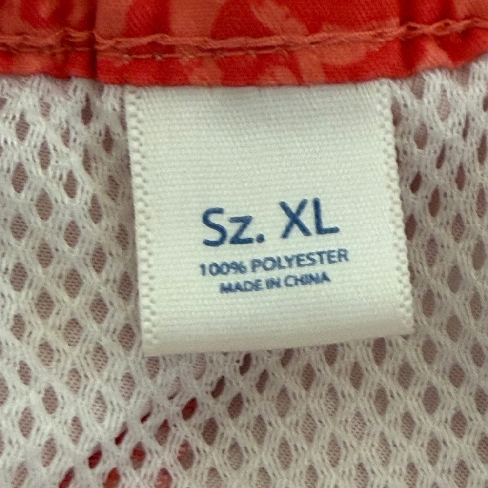 Southern Tide Island Batik Fish Swim Shorts Orange Water‎ Board Trunks Size XL
